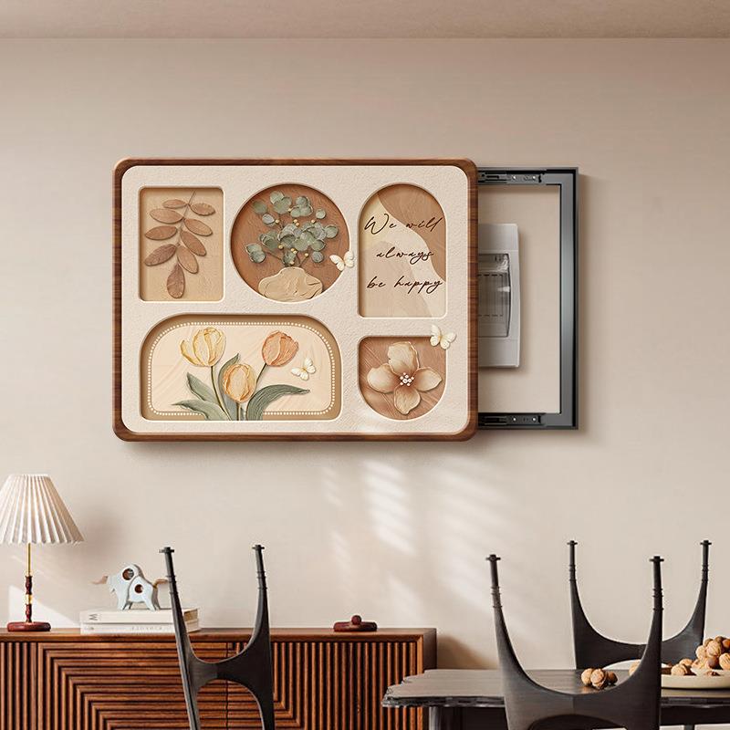 法式中古风电表箱盒遮挡装饰画2024新款配电箱挂画弱电箱壁画盖板