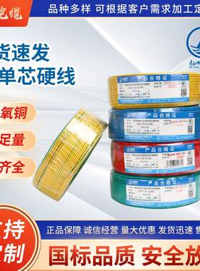起帆电缆国标铜芯BV1.52.54610阻燃单股家装电线100米/卷