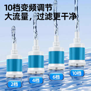 鱼缸水泵变频循环抽水泵超静音过滤底吸泵专用假山流水喷泉吸鱼粪