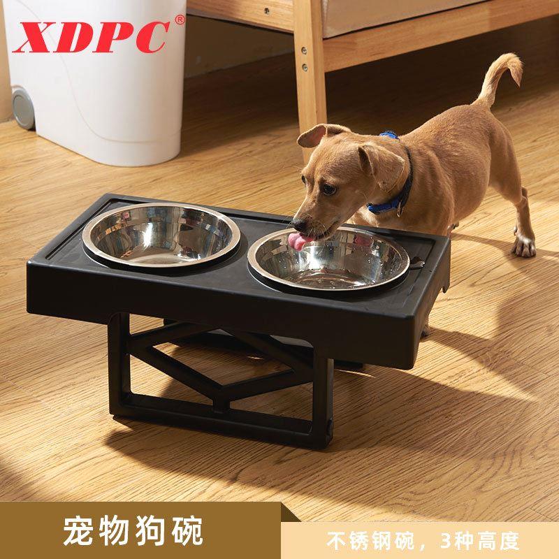 鑫鼎狗碗不锈钢宠物碗 猫咪双碗可拆支架防打翻宠物喂食器狗粮碗