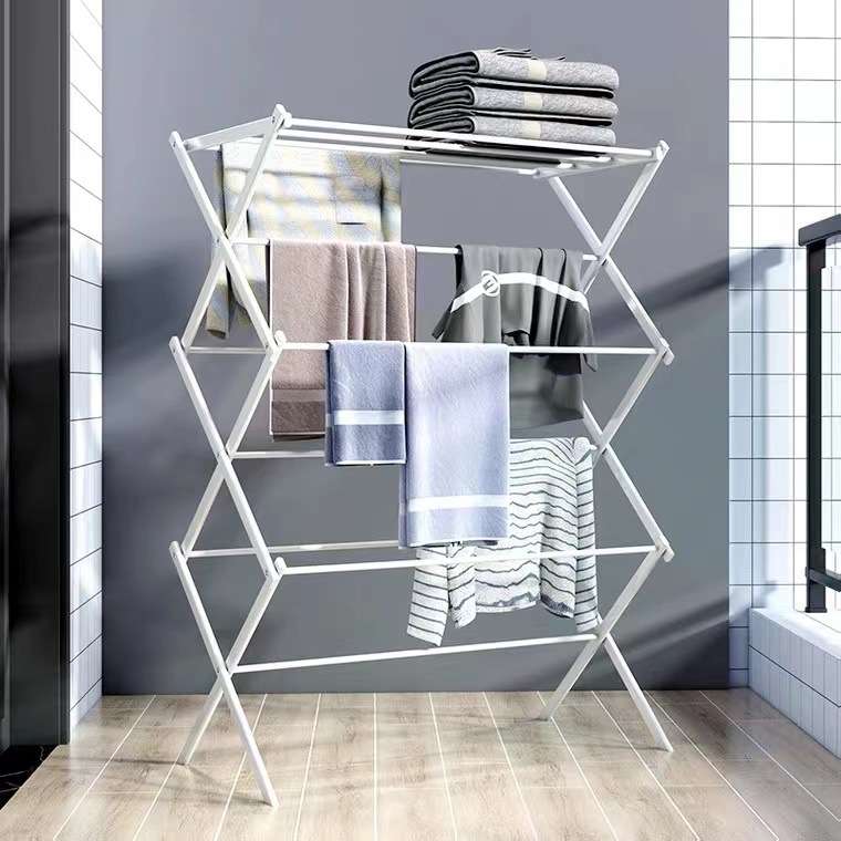 晾衣架室内落地可折叠不锈钢伸缩翼型阳台户外神器毛巾晾晒架家用