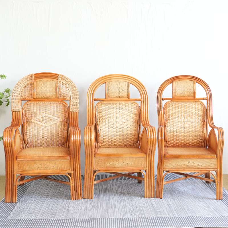 棕绳座位藤椅老人真藤椅子办公靠背椅单人护腰休闲家用弹簧透气