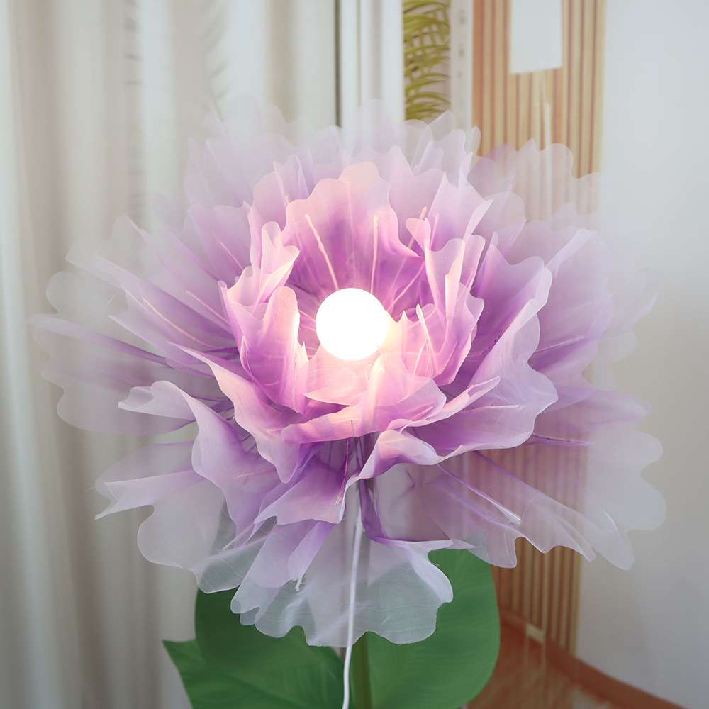 手工氛围花朵灯纱花舞台布置婚庆装饰拍摄道具带灯款仿真花