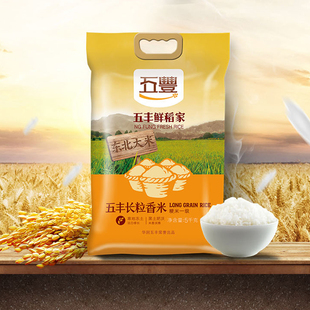 华润五丰大米东北大米鲜稻家长粒米5KG/10斤装大米饭熬粥