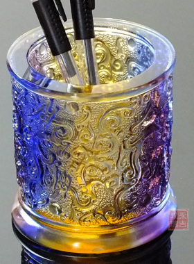 琉璃笔筒办公桌摆件男士高档创意送同事离职礼物纪念退休领导实用