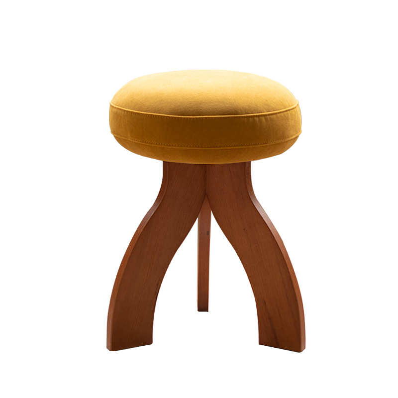 侘寂风复古实木换鞋凳家用创意小矮凳圆凳客厅茶几凳子卧室梳妆凳