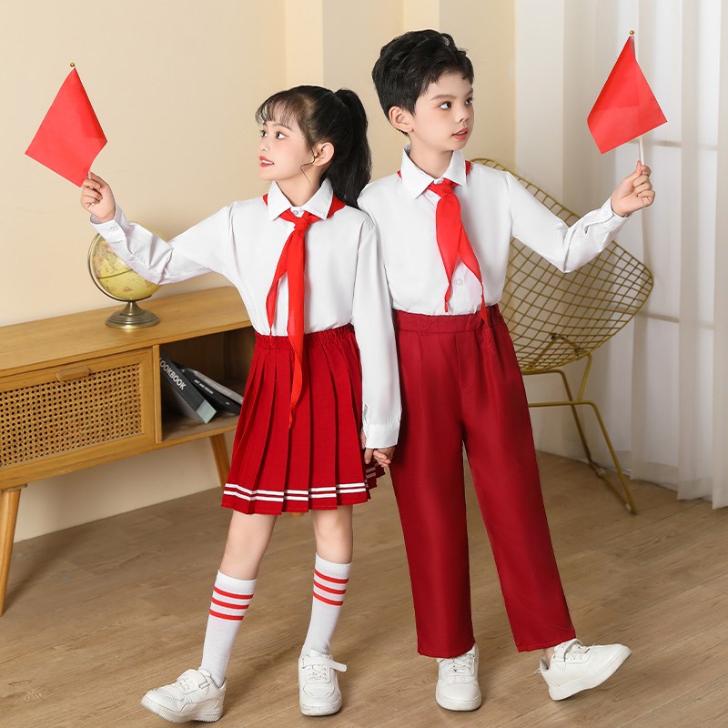 国庆儿童大合唱演出服中小学生男女童诗歌朗诵表演服主持演讲礼服