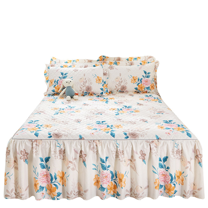 全棉床罩床裙款单件纯棉床套裙式夹棉加厚席梦思防滑床围裙防尘罩,床上用品,床裙,淘宝优惠券,粉丝福利购,淘宝优惠卷