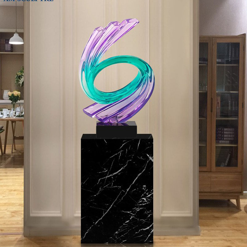 仿琉璃现代家居软装酒店会所玄关客厅饰品室内摆件雕塑工艺品