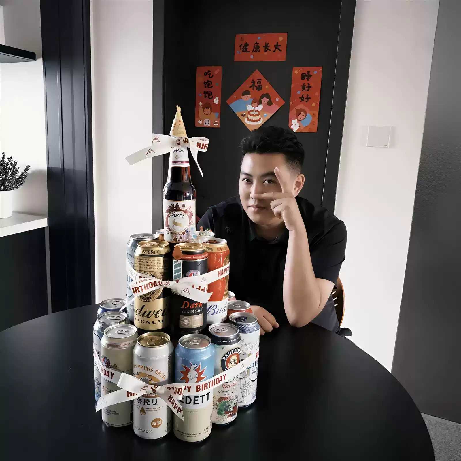 哄老公的小把戏啤酒蛋糕DIY+装饰