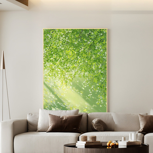 林荫漫光客厅背景墙餐厅装饰画玄关过道艺术花卉手绘油画艺术挂画