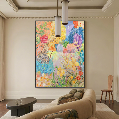 梦幻诡谲玄关动物装饰画小众艺术高级感沙发背景墙挂画手绘油画