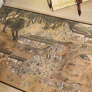 5ZW张择端清明上河图仇英清院本长卷高清国画卷轴十大名画全卷绢