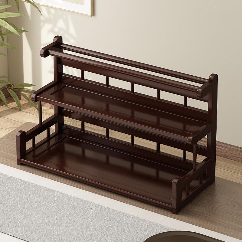 桌面博古架中式小型茶具茶杯置物架非实木茶桌茶架子紫砂壶展示架