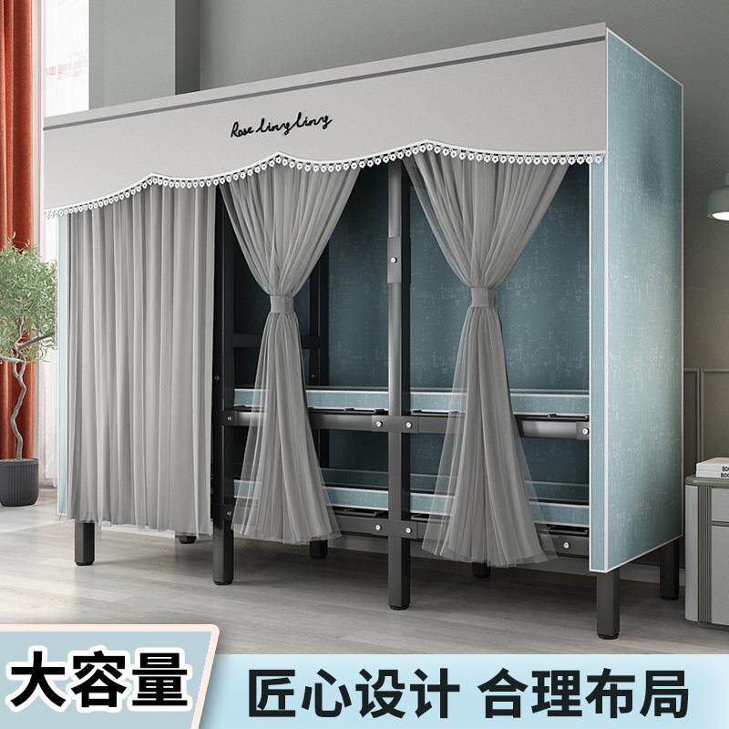 0A简易衣柜家用卧室出租房结实耐用加厚加粗全钢架免安装折叠布衣
