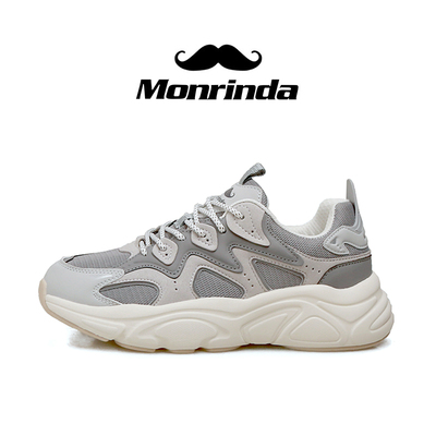 美年达秋冬季新款男女鞋轻便透气减震休闲运动鞋防滑耐磨老爹鞋男