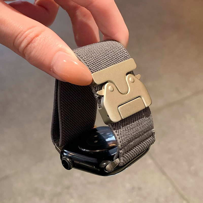 KLKL 降落伞扣平纹编织尼龙手表带适用苹果iwatchs11表带applewatch987运动iwatchs10弹力S8新款s7舒适男女款