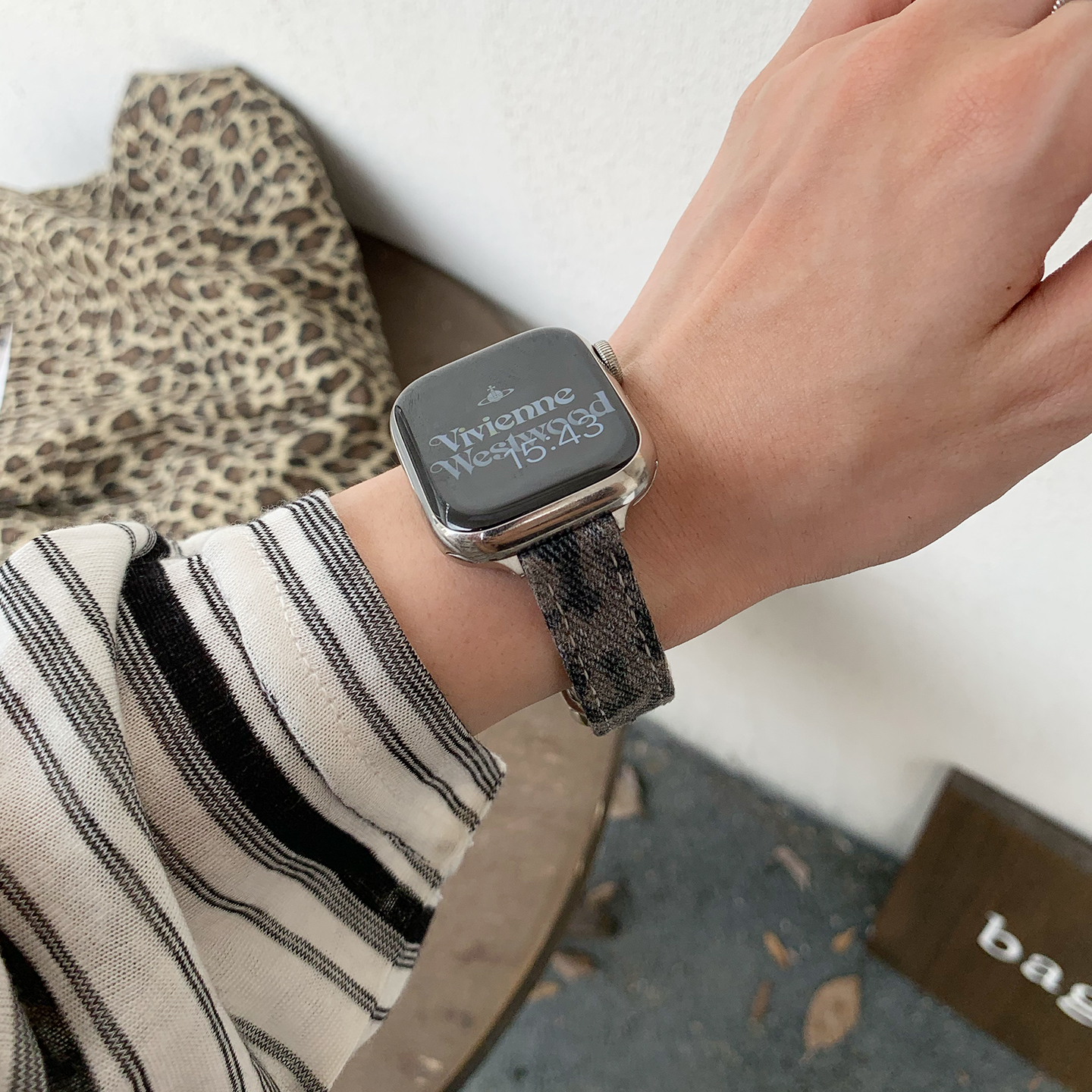 适用苹果iwatch手表复古牛仔表带