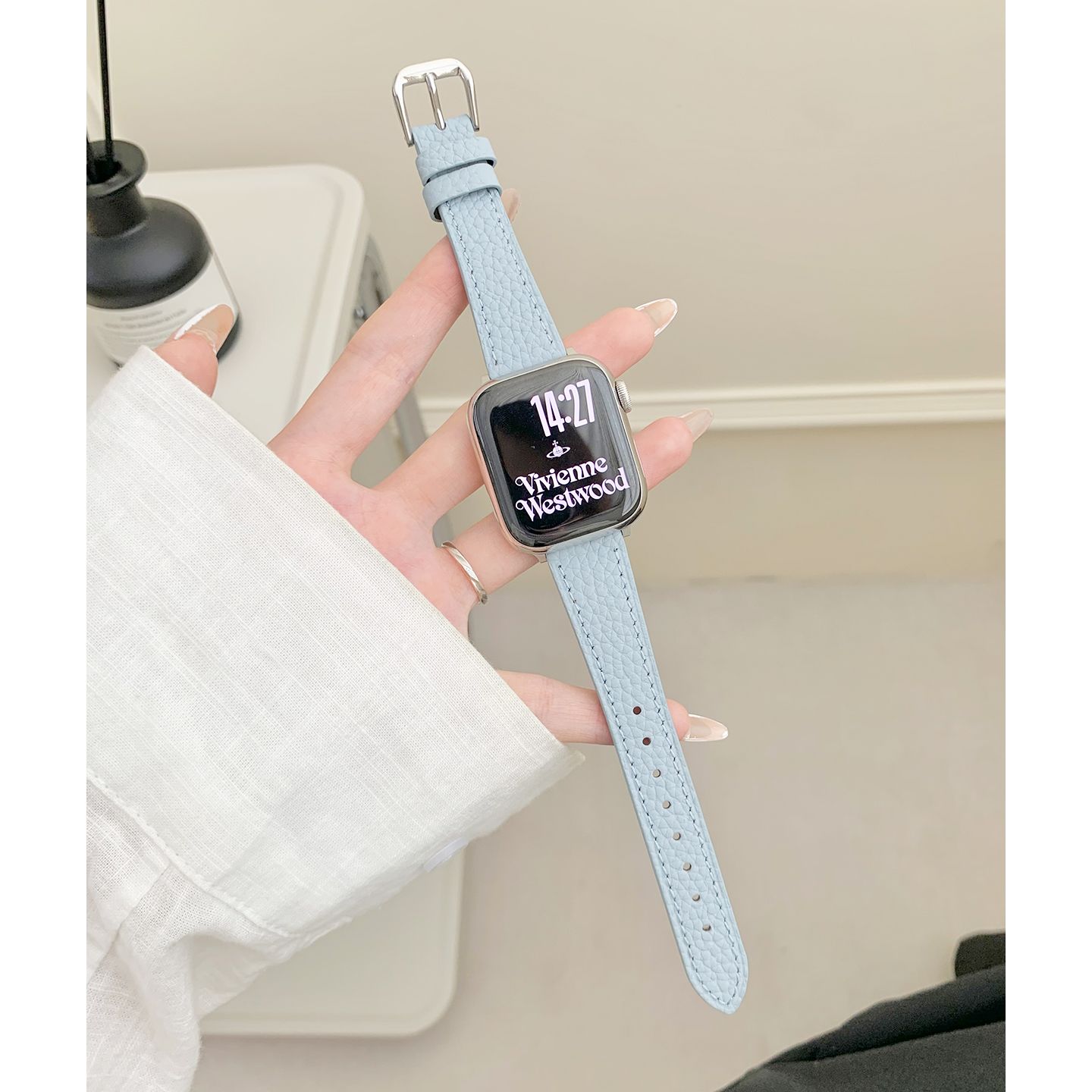 适用苹果iWatch小牛皮百搭表带