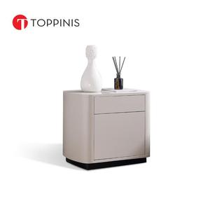 极简床头柜卧室家用大户型床边收纳柜高级烤漆置物柜 Toppinis意式