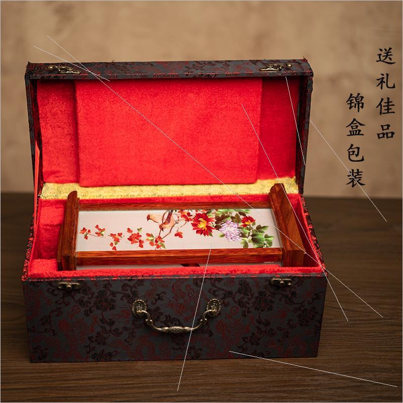 苏绣摆件中式家居装饰灯手工双面绣四角宫灯摆台国风刺绣工艺礼品