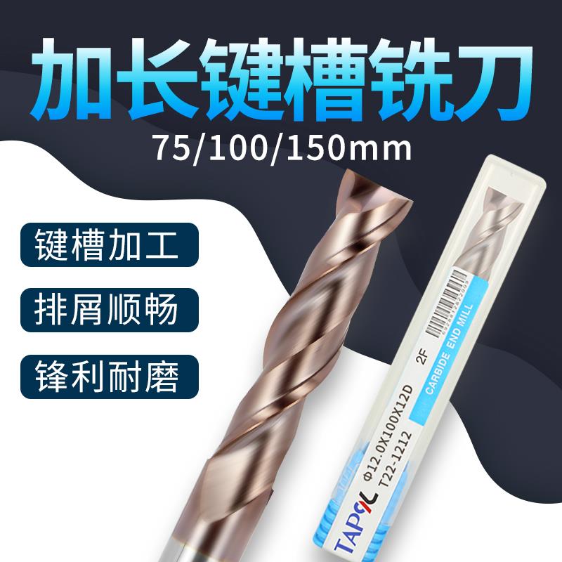 TAP9L钨钢铣刀2刃二平底加长55度合金铣刀双刃键槽硬质合金立铣刀