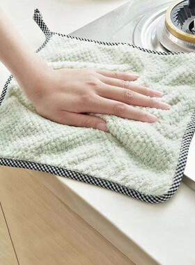 抹布厨房专用洗碗布基本不沾油不掉毛巾加厚家用易清洗吸水擦桌布