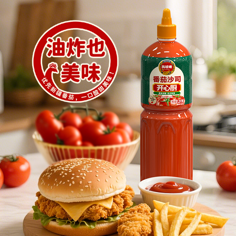 番茄沙司挤挤装1.3kg薯条披萨手抓鸡蛋灌饼意面调味酱商用摆摊装