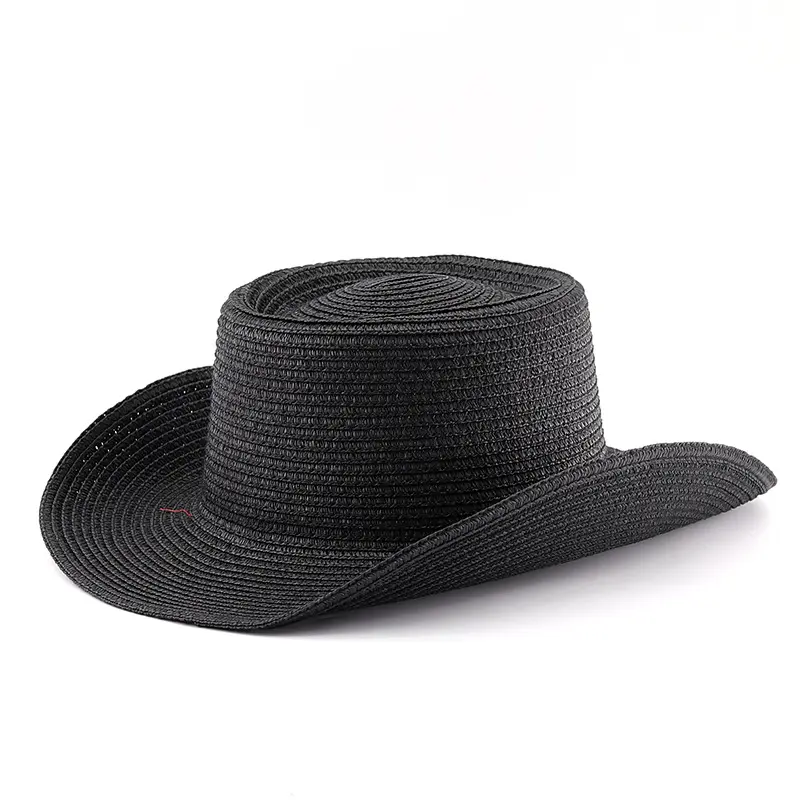 新款纯色圆顶翘边爵士帽男时尚个性户沙滩外防晒遮阳草帽子女