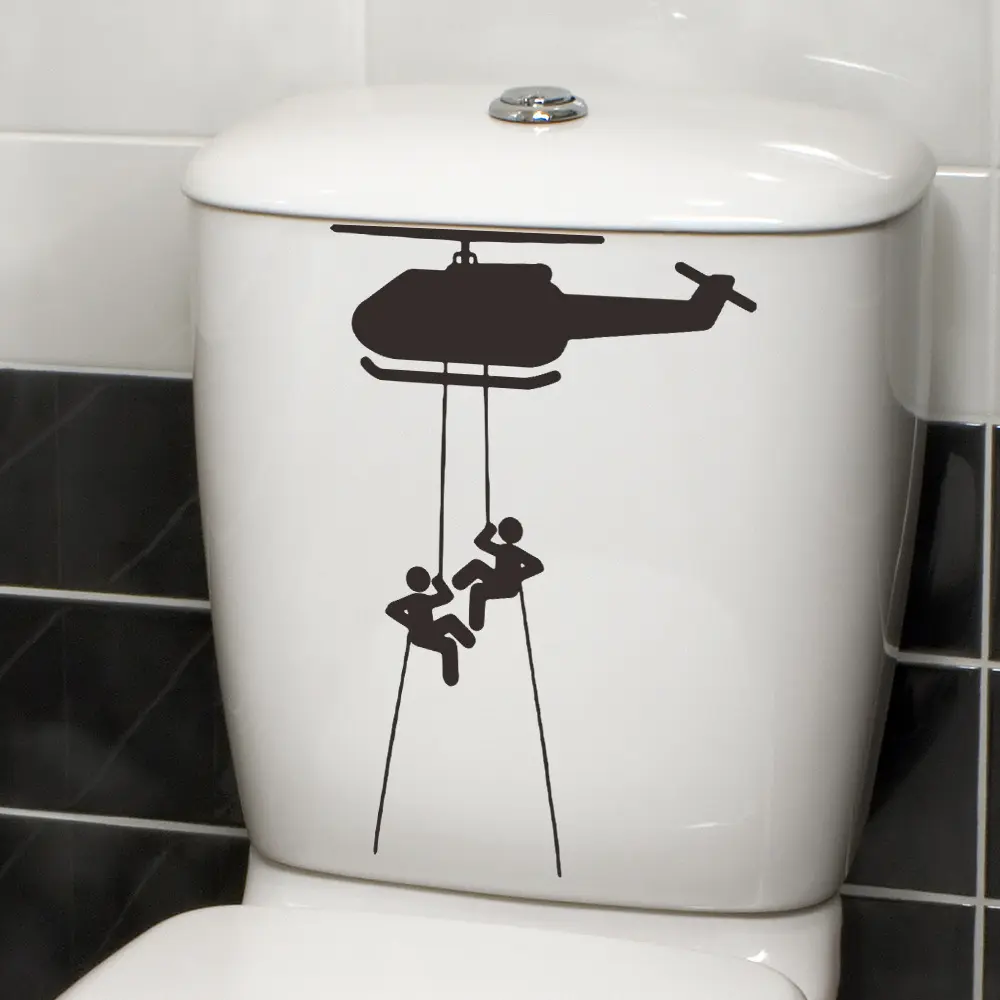 尚易pv马桶贴卡通马桶盖墙贴自粘防水浴室装饰贴纸直采