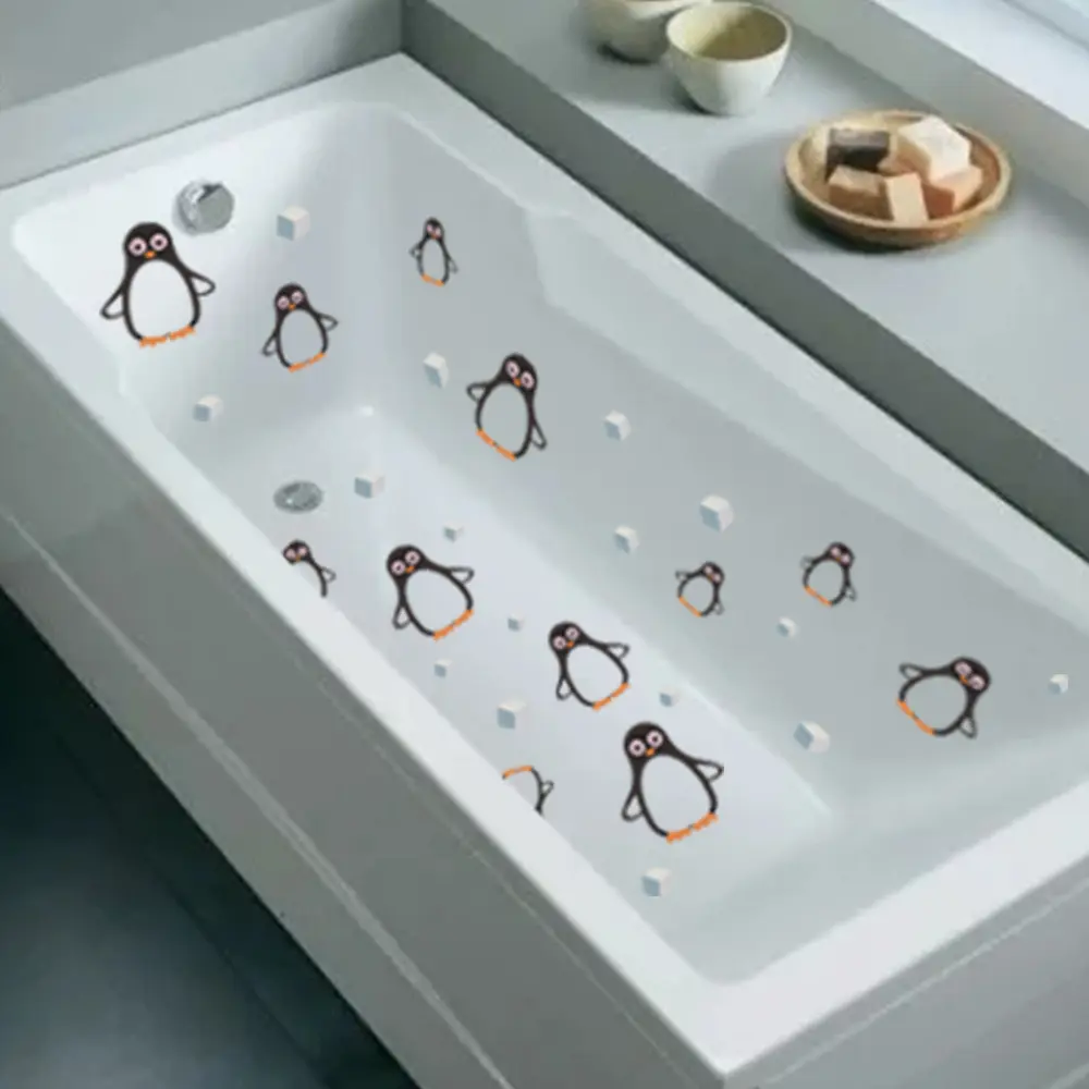 尚易spz-b106企鹅防滑浴缸装饰墙贴自粘防水浴室装饰浴缸贴纸