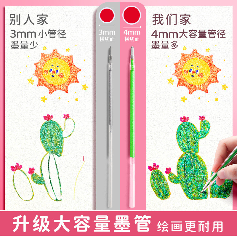 闪光笔啫喱笔荧光标记笔学生用手账专用亮晶晶流沙珠光彩色笔