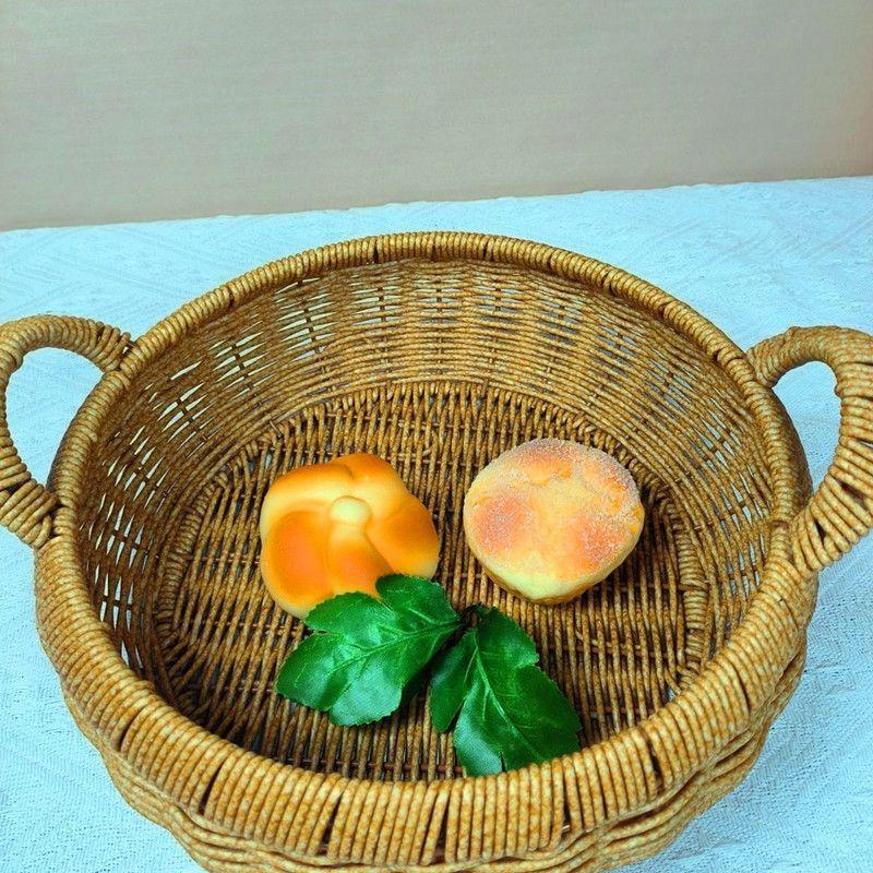 M34馒头筐手工编织藤篮桌面厨房收纳筐家用沥水篮子