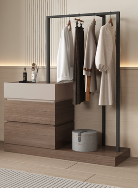 现代简约斗柜卧室梳妆台床尾柜五斗柜衣帽架一体家用多功能储物柜