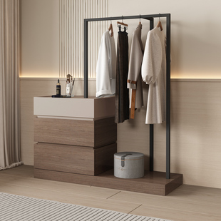 现代简约斗柜卧室梳妆台床尾柜五斗柜衣帽架一体家用多功能储物柜