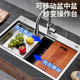 意大利意狄讴不锈钢水槽单槽家用厨房洗菜盆手工大单槽水池K8248