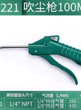 世达（SATA）吹尘枪100mm 气动吹灰枪除尘 吹风枪 97221 97222 吹