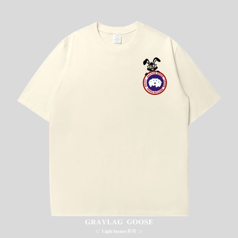 GRAYLAG GOOSE亲子装夏装2025新款一家三口夏季纯棉休闲短袖t恤