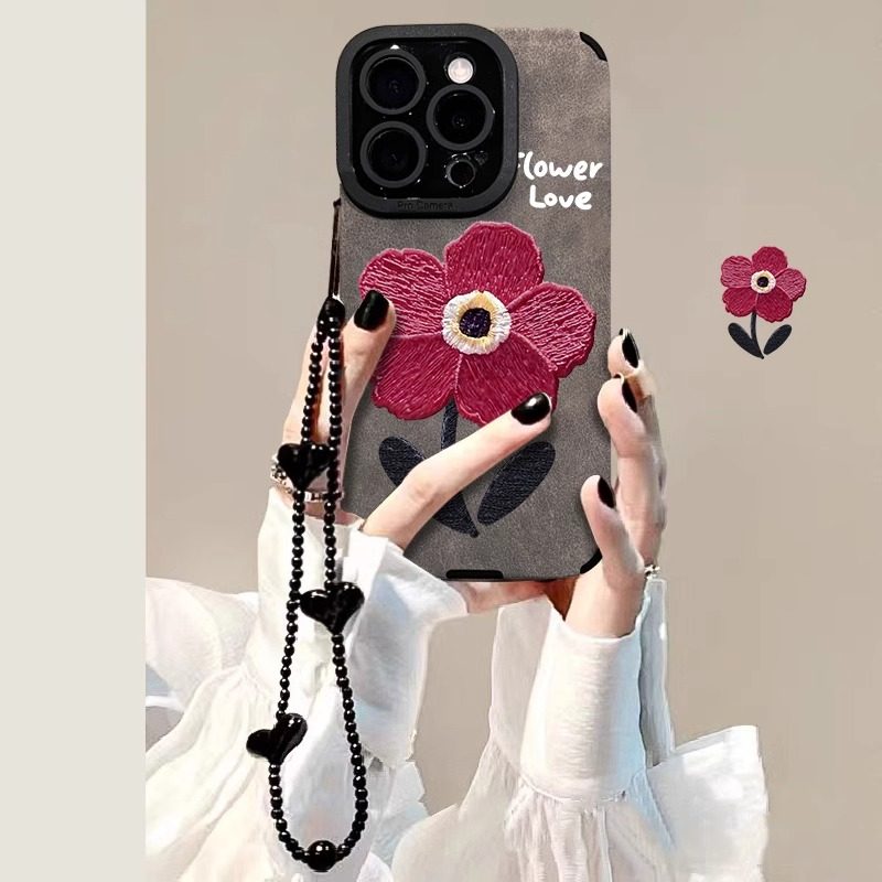 适用苹果17promax手机壳翻毛皮iPhone15超火花朵16pro手链14promax新款苹果13软壳11硅胶12高级女款全包防摔,3C数码配件,手机保护套/壳,淘宝优惠券,粉丝福利购,淘宝优惠卷