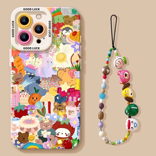 适用苹果17promax手机壳iphone16动物狂欢15pro新款14春天13多巴胺max带挂绳12防摔plus夏天15套16pro保护套
