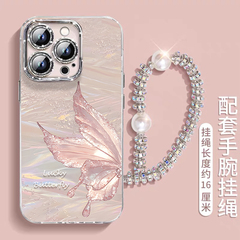 流光蝴蝶适用苹果17promax手机壳新款iphone16pro高级感14plus羽纱女款13全包防摔12时尚简约11气质ins风清新