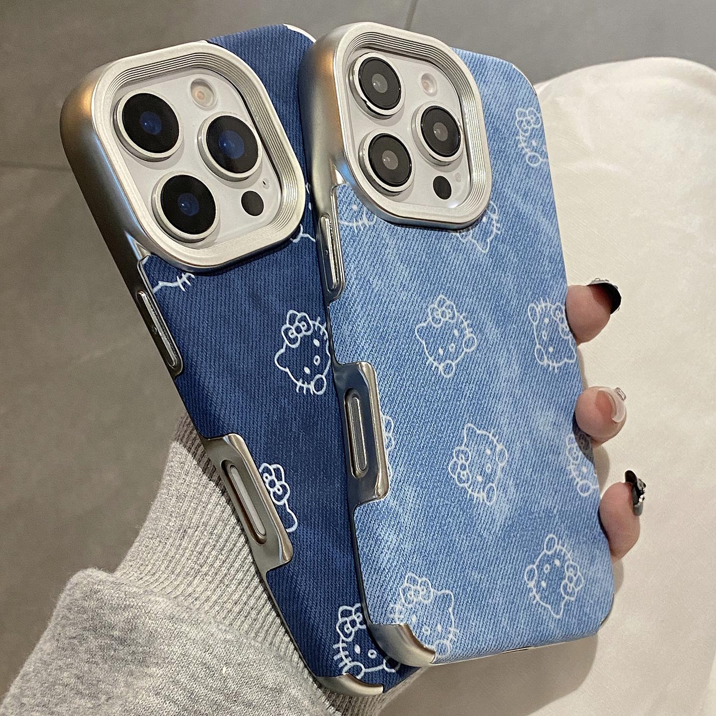 可爱牛仔蓝hellokitty猫适用iphone17pro手机壳苹果17promax保护套14防摔13新款15全包12女16手机套plus独特
