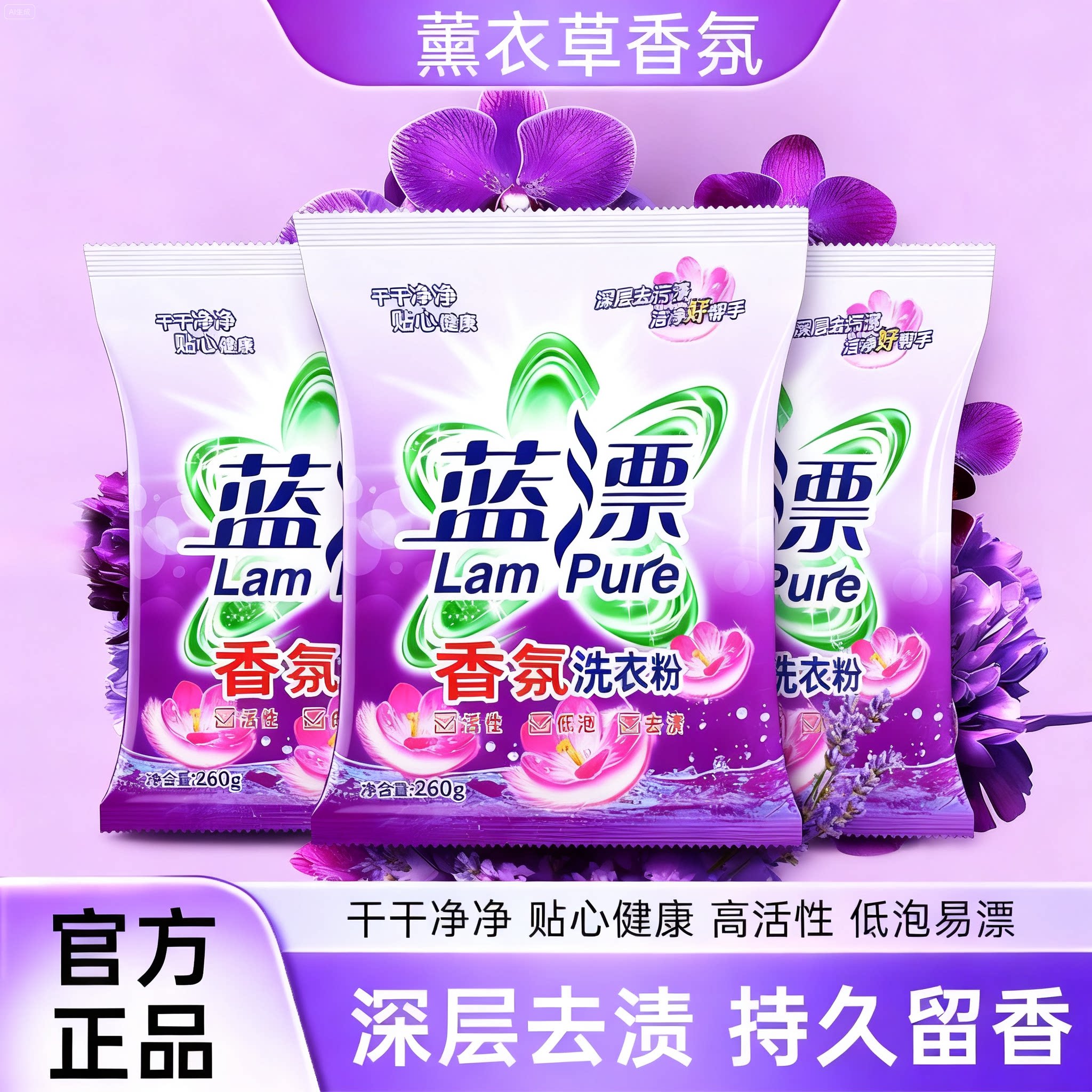 香氛洗衣粉260g去渍去污家用家庭装袋装机洗手洗深层清洁装不伤手图片
