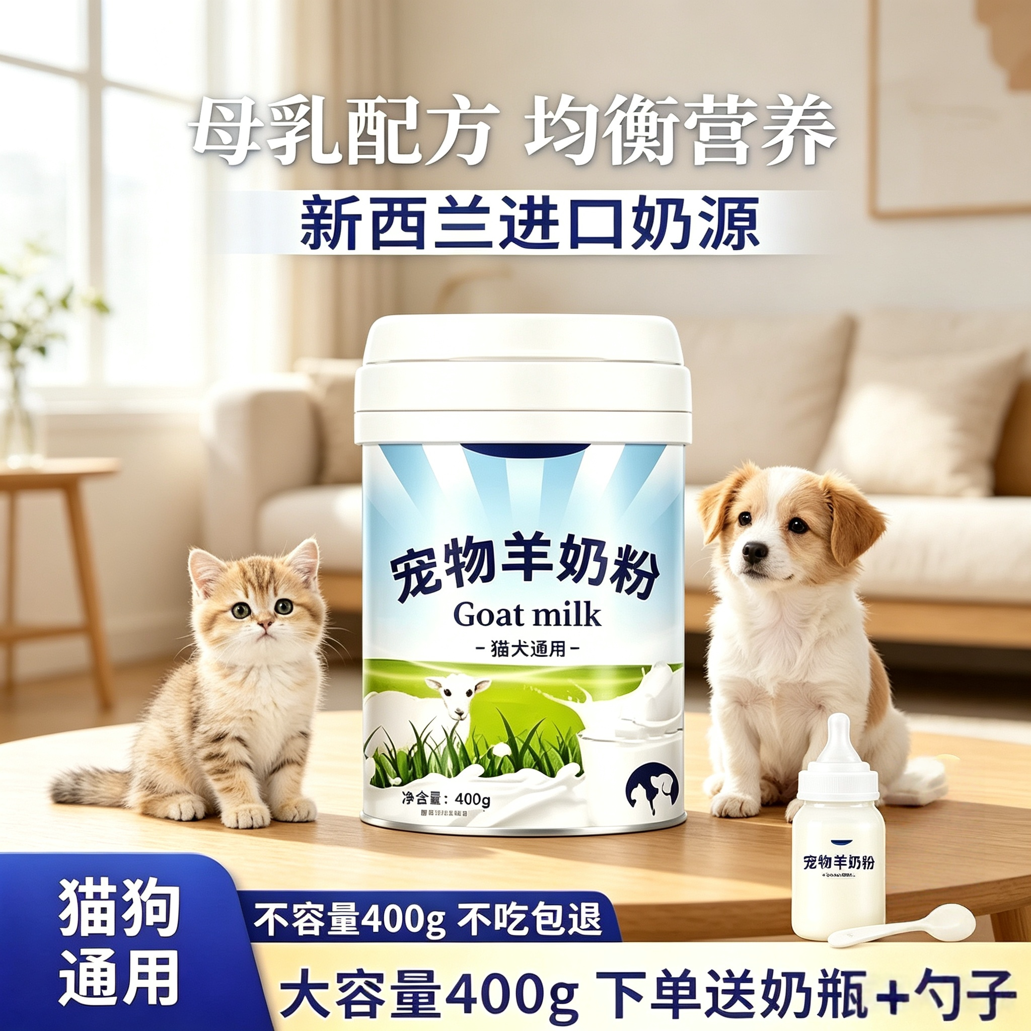 犬猫通用宠物奶粉补充营养滋补均衡营养全营养猫狗通用宠物羊奶粉