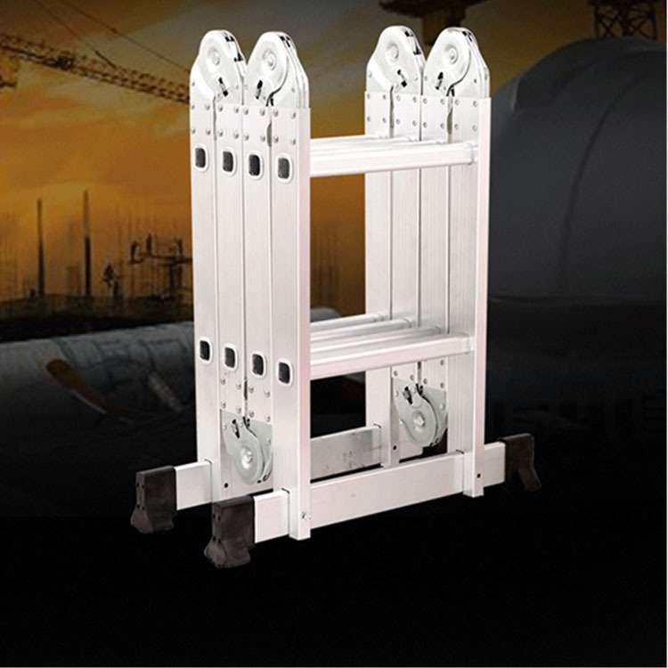 多功能铝合金梯子户外工程梯加厚人字梯关节梯便携折叠梯工厂直供