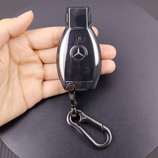 适用于奔驰钥匙套glc260 c200l gla gle320 gls400 cla级全包透明