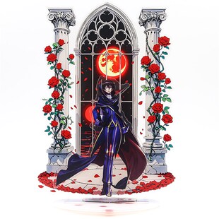 谷美亚克力立牌二次元拍摄道具场景背景板吧唧谷子展示架教堂彩窗