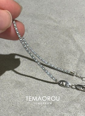 简约精致波罗海蓝编绳手链女通勤百搭淡蓝色手绳手饰品配饰手饰品