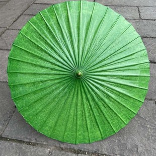 许家油纸伞浸染纯色满穿牛油果绿晴雨两用汉服非遗拍摄道具桐油伞