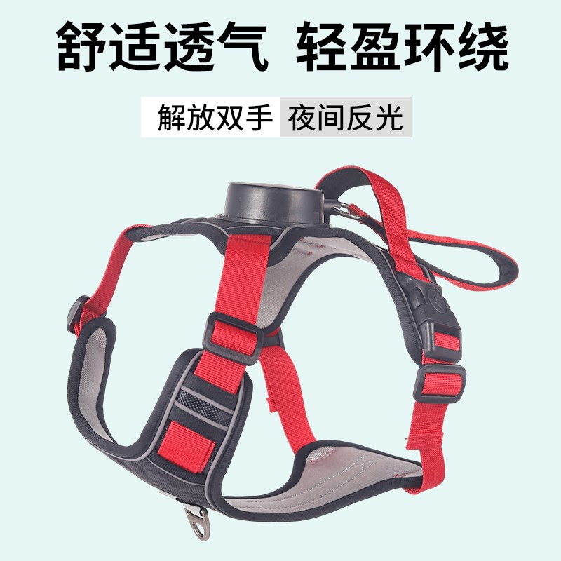 狗狗牵引绳子遛狗一体式胸背带自动可伸缩防挣脱中小型犬宠物用品